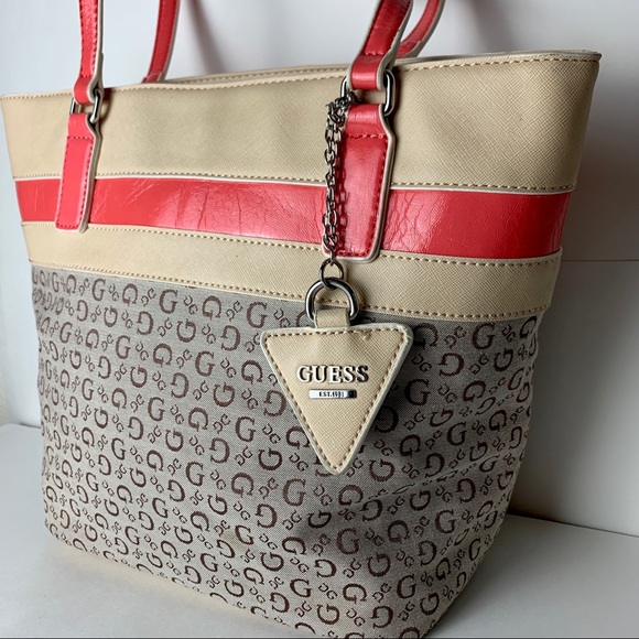 coral guess purse